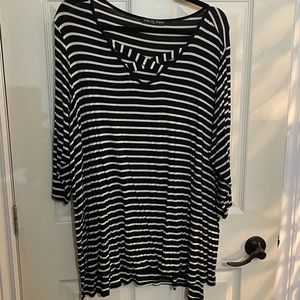 Plus Striped with Neck X Shirt